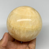 1.62 lbs,3.2"(80mm) Yellow Calcite Sphere Gemstone,Healing Crystal, B25375