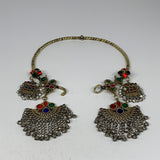 230g, 10"x5.5"Kuchi Turkmen Choker Necklace Multi-Color Tribal Gypsy Beho,B14151