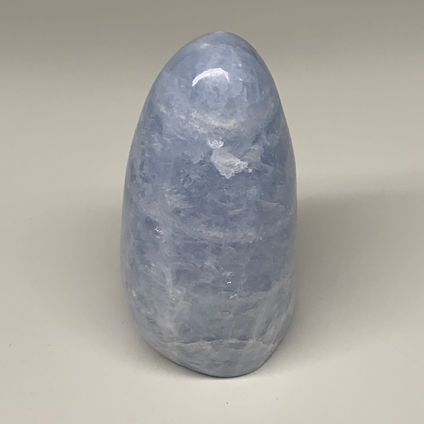 868g,4.7"x2.9"x2.5" Blue Calcite Polished Freeform Stands @Madagascar,B6424