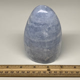 868g,4.7"x2.9"x2.5" Blue Calcite Polished Freeform Stands @Madagascar,B6424