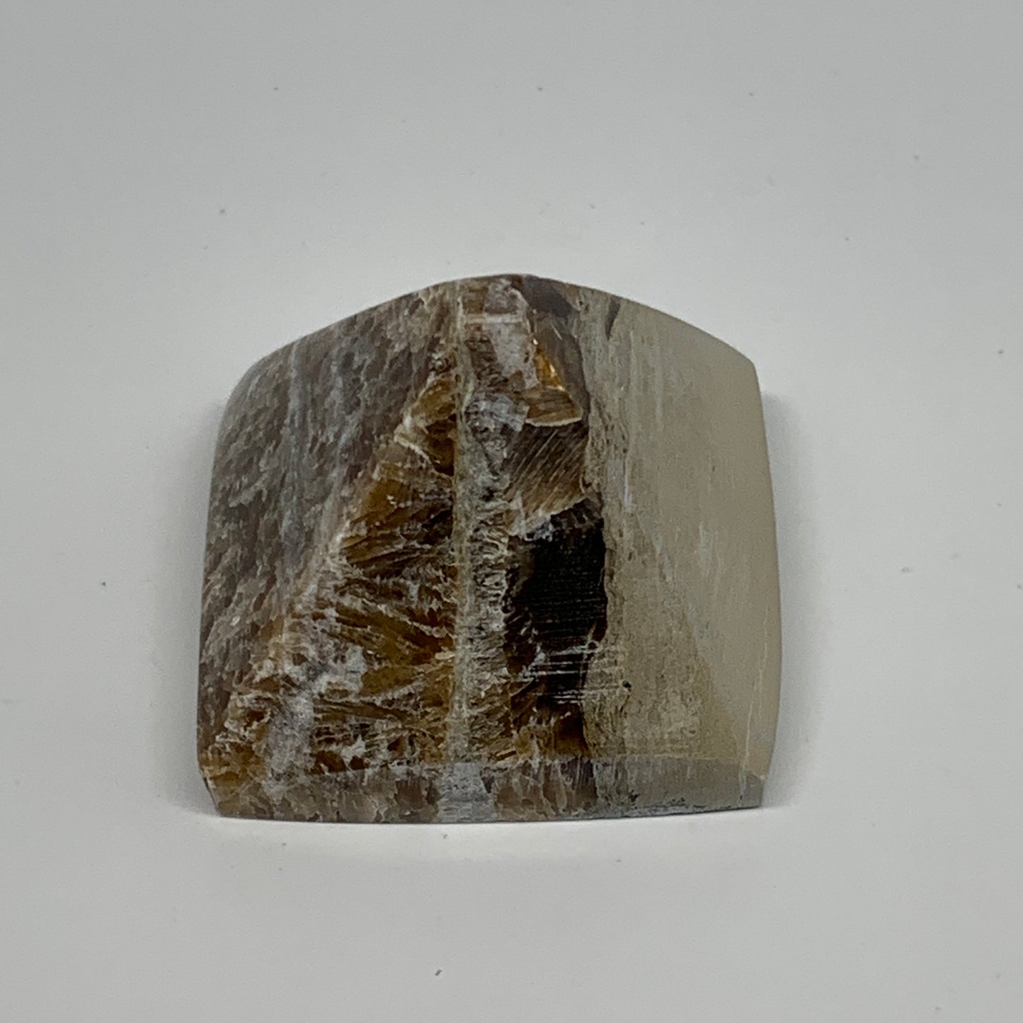 73.9g, 1.3"x1.8"x1.7" Chocolate/Gray Onyx Pyramid Gemstone @Morocco, B18979