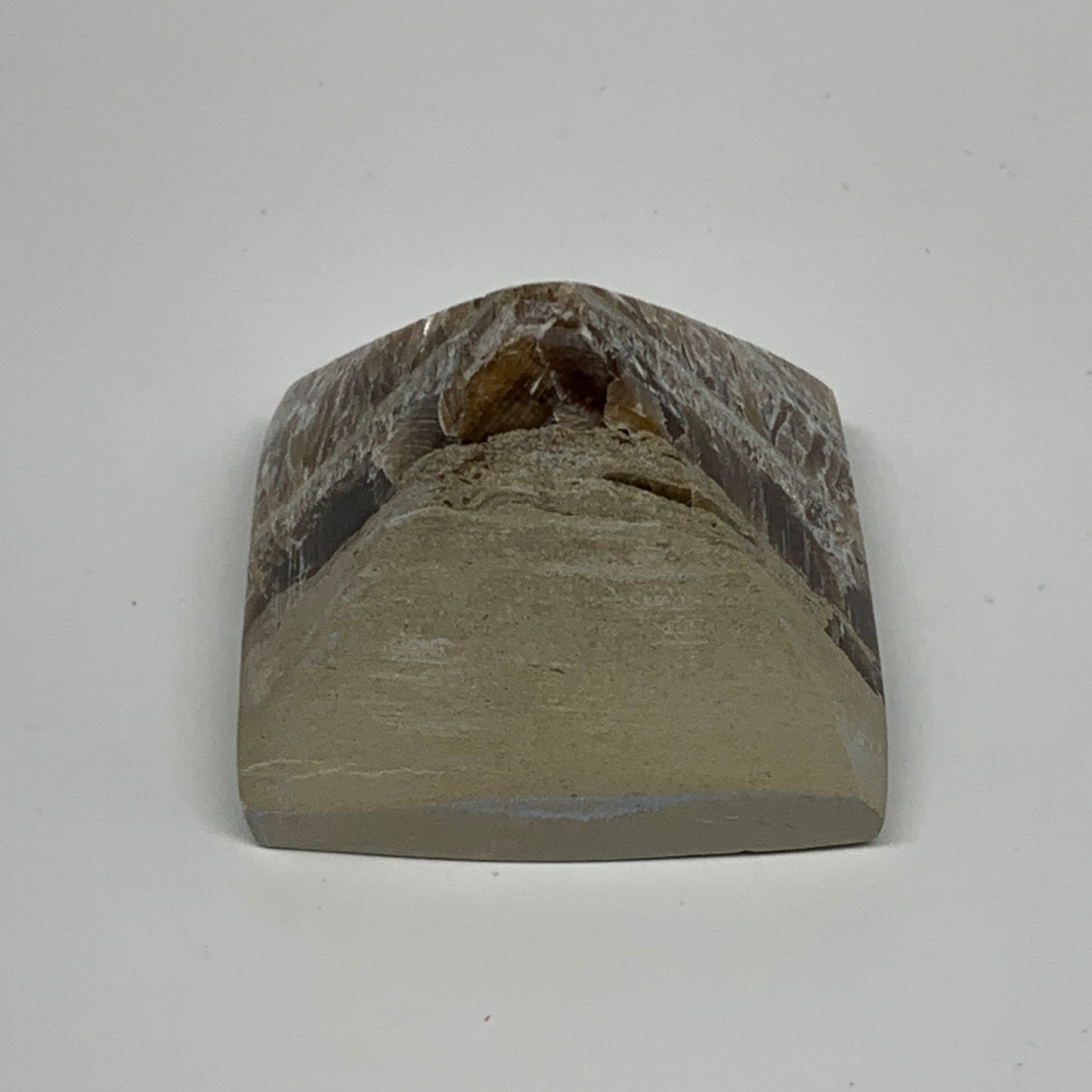 73.9g, 1.3"x1.8"x1.7" Chocolate/Gray Onyx Pyramid Gemstone @Morocco, B18979