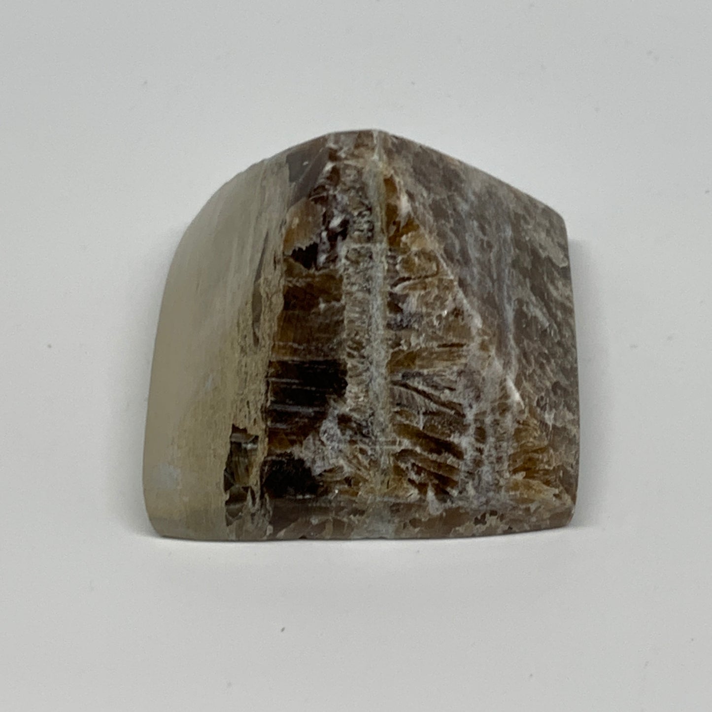 73.9g, 1.3"x1.8"x1.7" Chocolate/Gray Onyx Pyramid Gemstone @Morocco, B18979