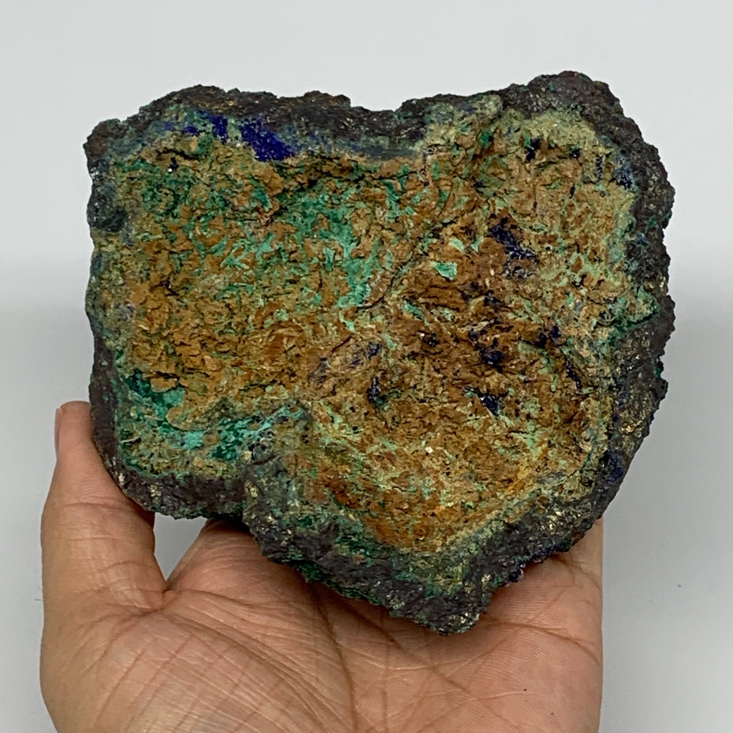 562g, 4.4"x4.4"x1.2", Rough Azurite Malachite Mineral Specimen @Morocco, B10894