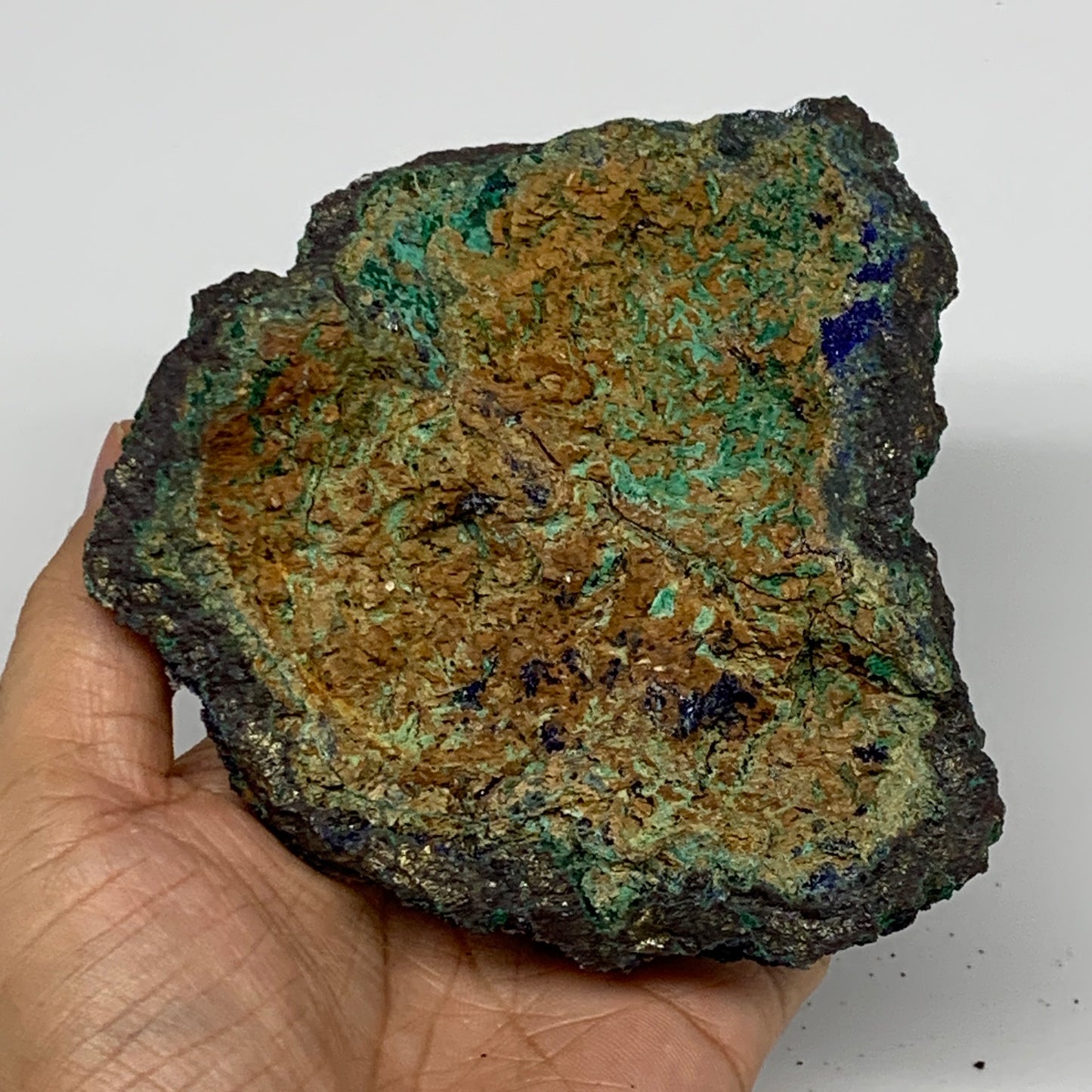 562g, 4.4"x4.4"x1.2", Rough Azurite Malachite Mineral Specimen @Morocco, B10894