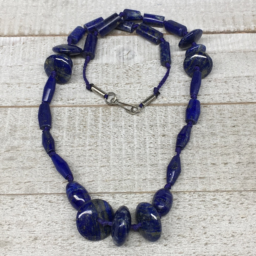 51.9g, 10mm-19mm Natural Lapis Lazuli Bead Mixed Shaped Strand, 29 Beads,LPB142