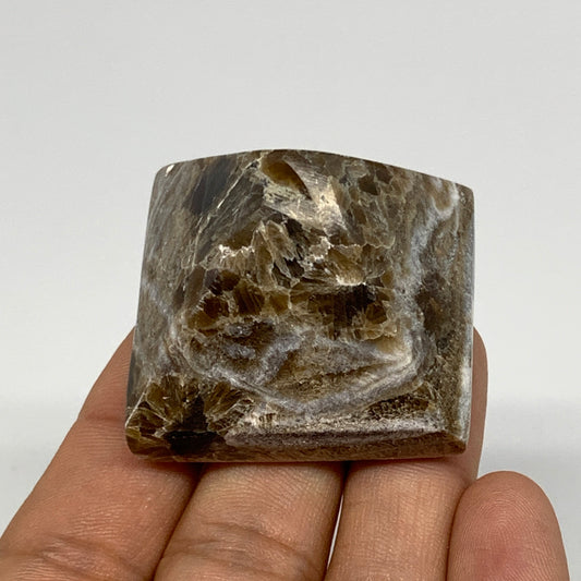 57.6g, 1.2"x1.6"x1.6" Chocolate/Gray Onyx Pyramid Gemstone @Morocco, B18981