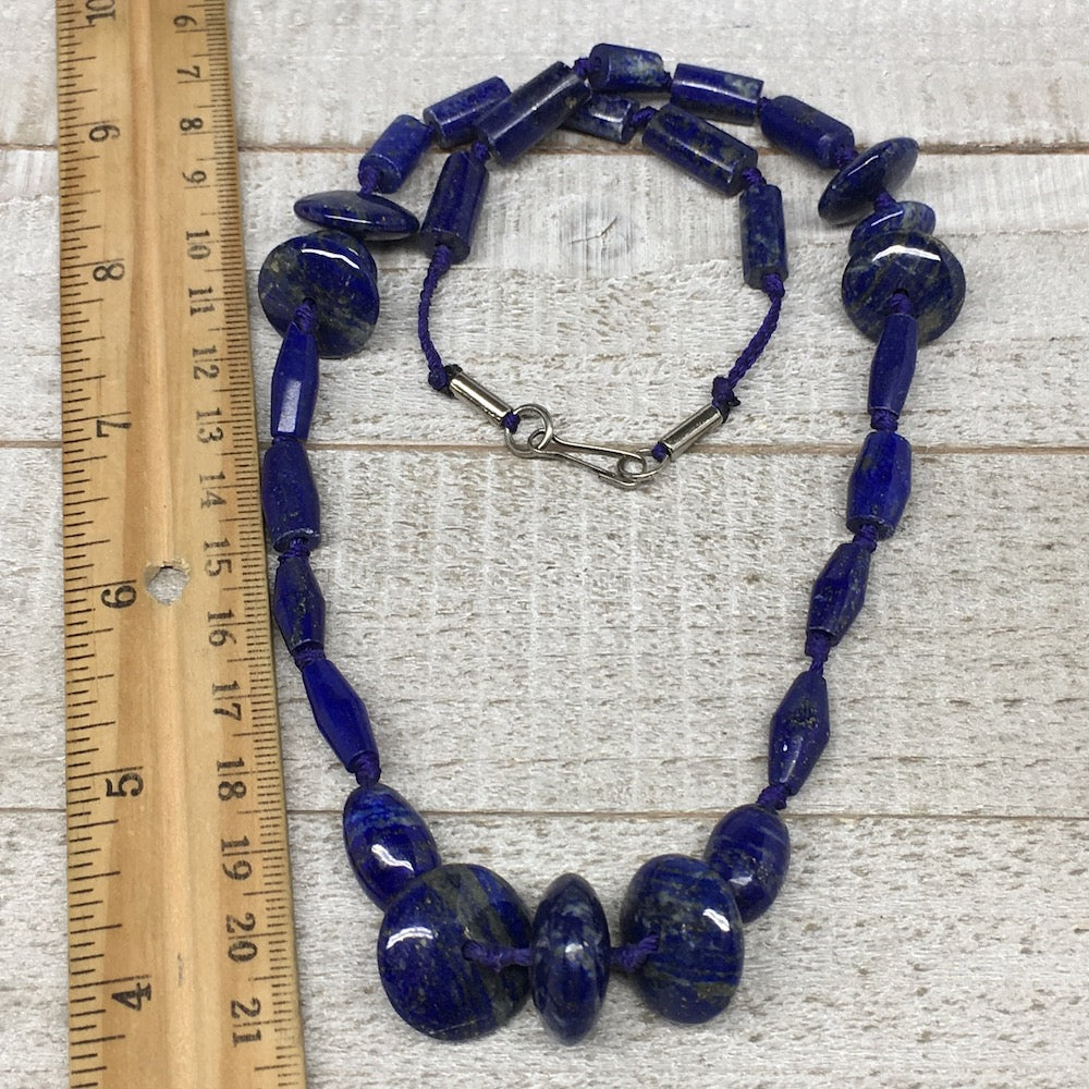 51.9g, 10mm-19mm Natural Lapis Lazuli Bead Mixed Shaped Strand, 29 Beads,LPB142