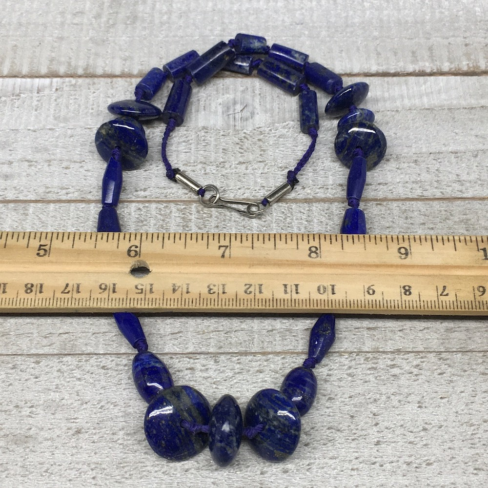 51.9g, 10mm-19mm Natural Lapis Lazuli Bead Mixed Shaped Strand, 29 Beads,LPB142