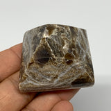 57.6g, 1.2"x1.6"x1.6" Chocolate/Gray Onyx Pyramid Gemstone @Morocco, B18981