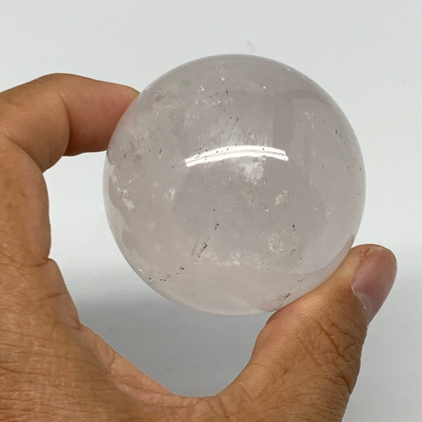 187.8g, 2" (51mm), Natural Quartz Sphere Crystal Gemstone Ball @Brazil, B22244
