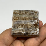 60.7g, 1.3"x1.6"x1.6" Chocolate/Gray Onyx Pyramid Gemstone @Morocco, B18982