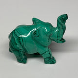 159.9g, 3.5"x1.2"x2.2" Natural Solid Malachite Elephant Figurine @Congo, B7292