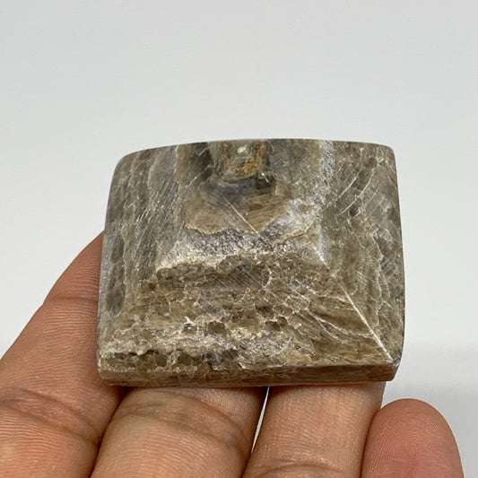 46g, 1"x1.5"x1.6" Chocolate/Gray Onyx Pyramid Gemstone @Morocco, B18984