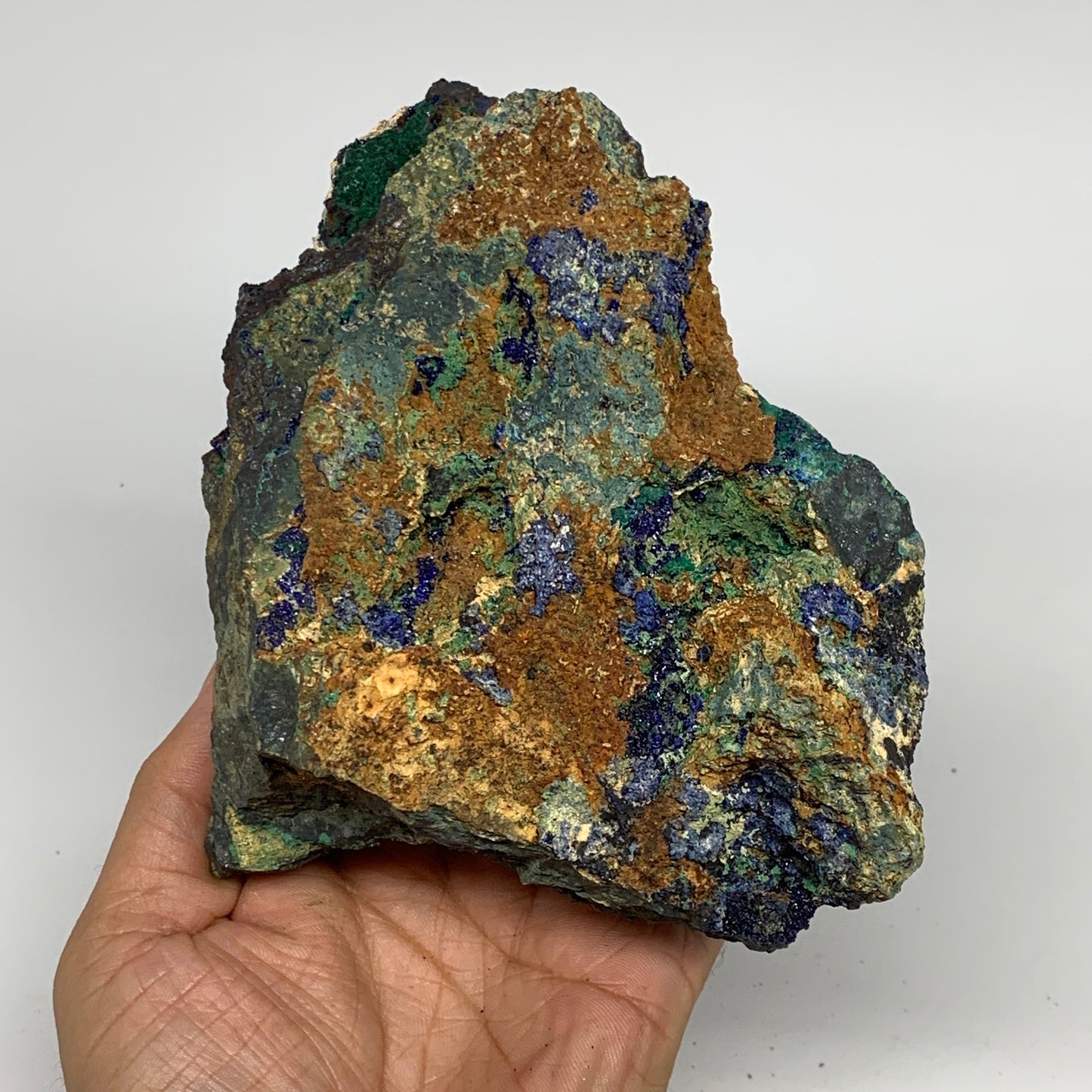 1150g, 6.1"x4.4"x2.4", Rough Azurite Malachite Mineral Specimen @Morocco, B10898