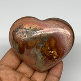 173g, 2.5"x2.5"x1.1" Polychrome Jasper Heart Polished Healing Crystal, B17453