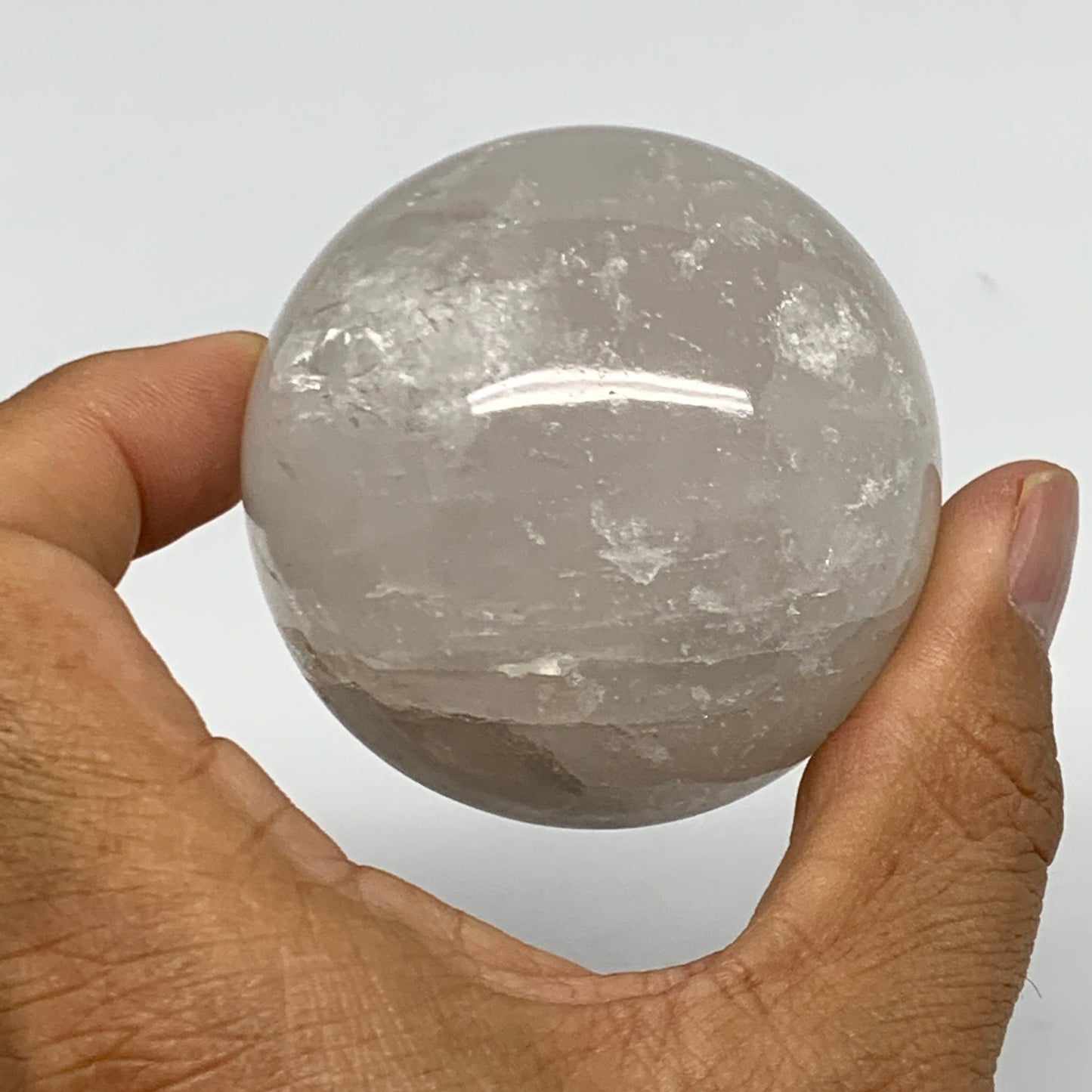 226.2g, 2.2" (55mm), Natural Quartz Sphere Crystal Gemstone Ball @Brazil, B22247
