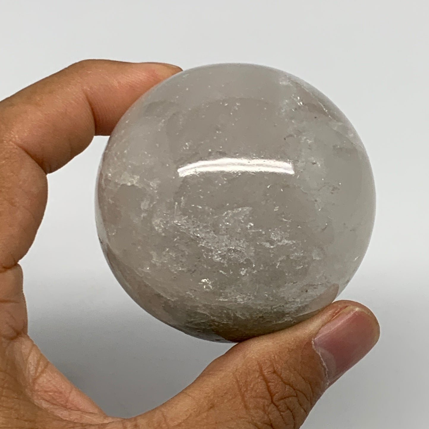 226.2g, 2.2" (55mm), Natural Quartz Sphere Crystal Gemstone Ball @Brazil, B22247