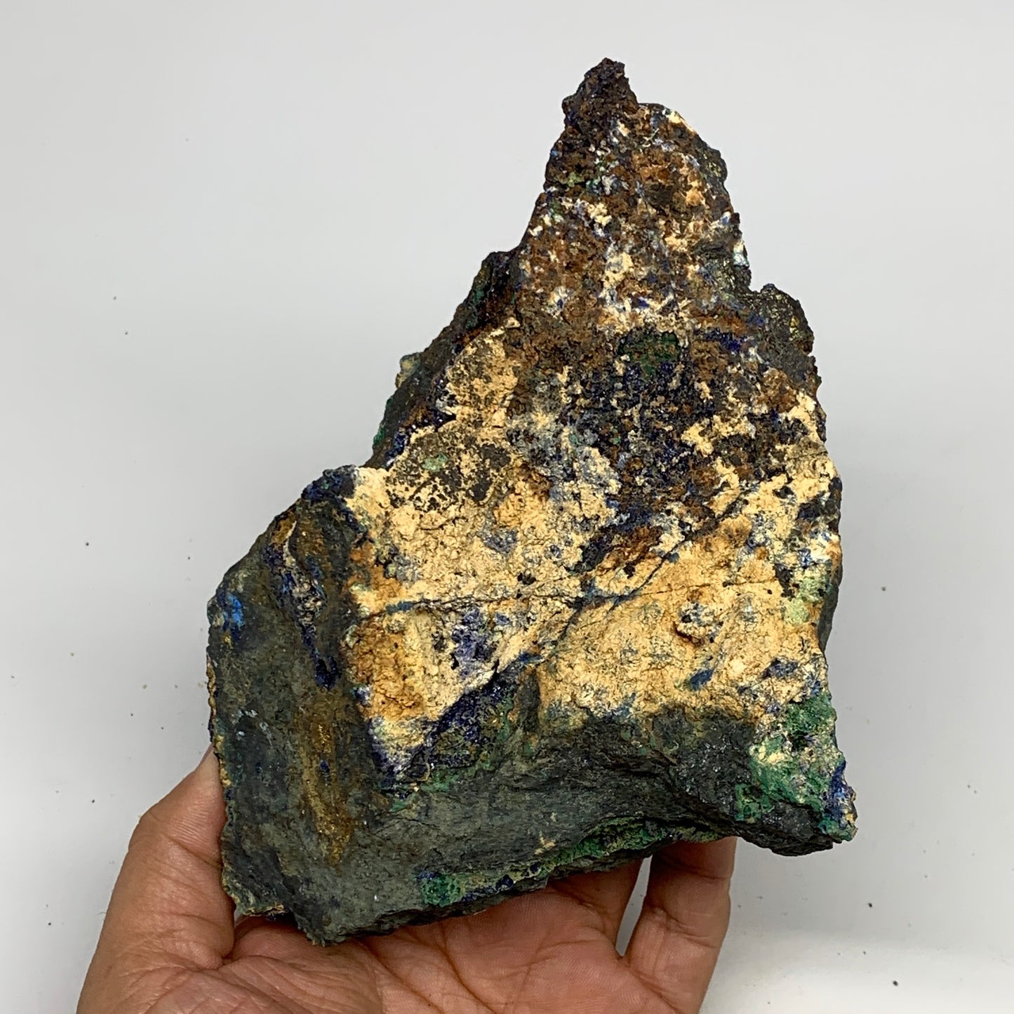 1150g, 6.1"x4.4"x2.4", Rough Azurite Malachite Mineral Specimen @Morocco, B10898