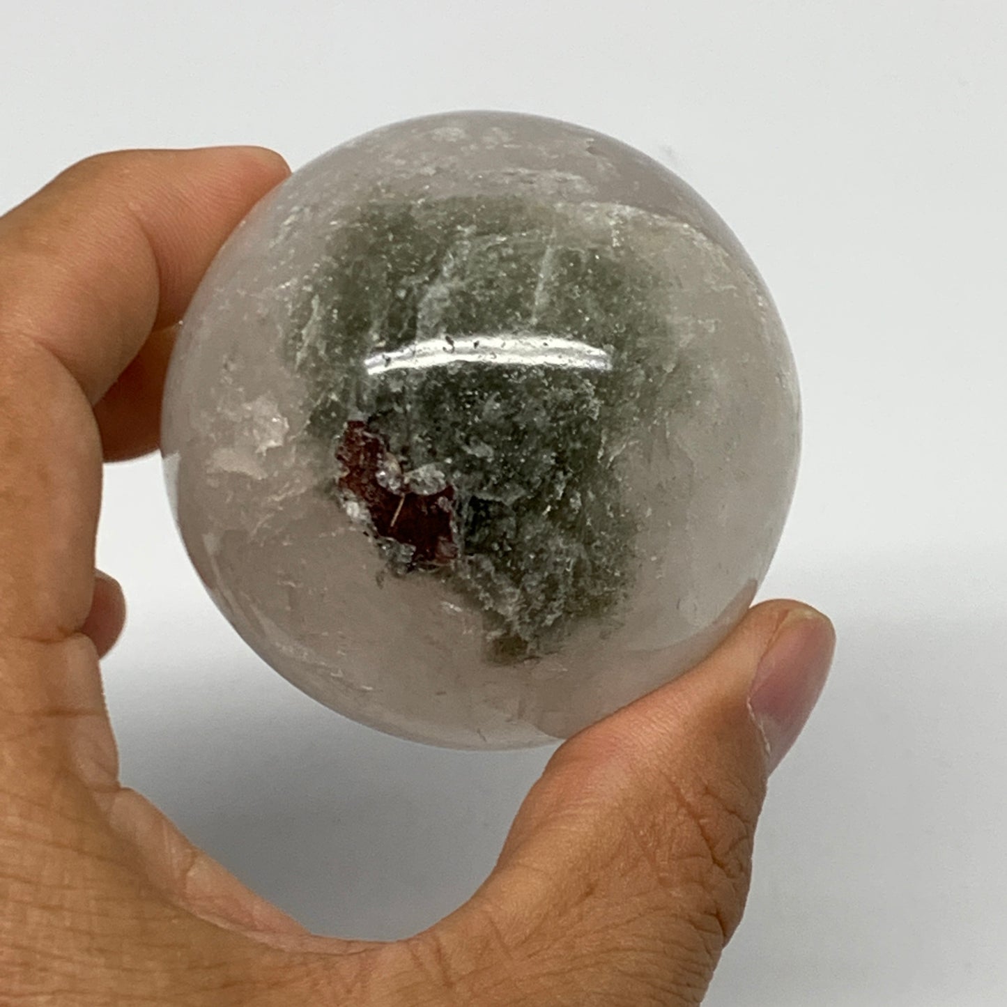 226.2g, 2.2" (55mm), Natural Quartz Sphere Crystal Gemstone Ball @Brazil, B22247