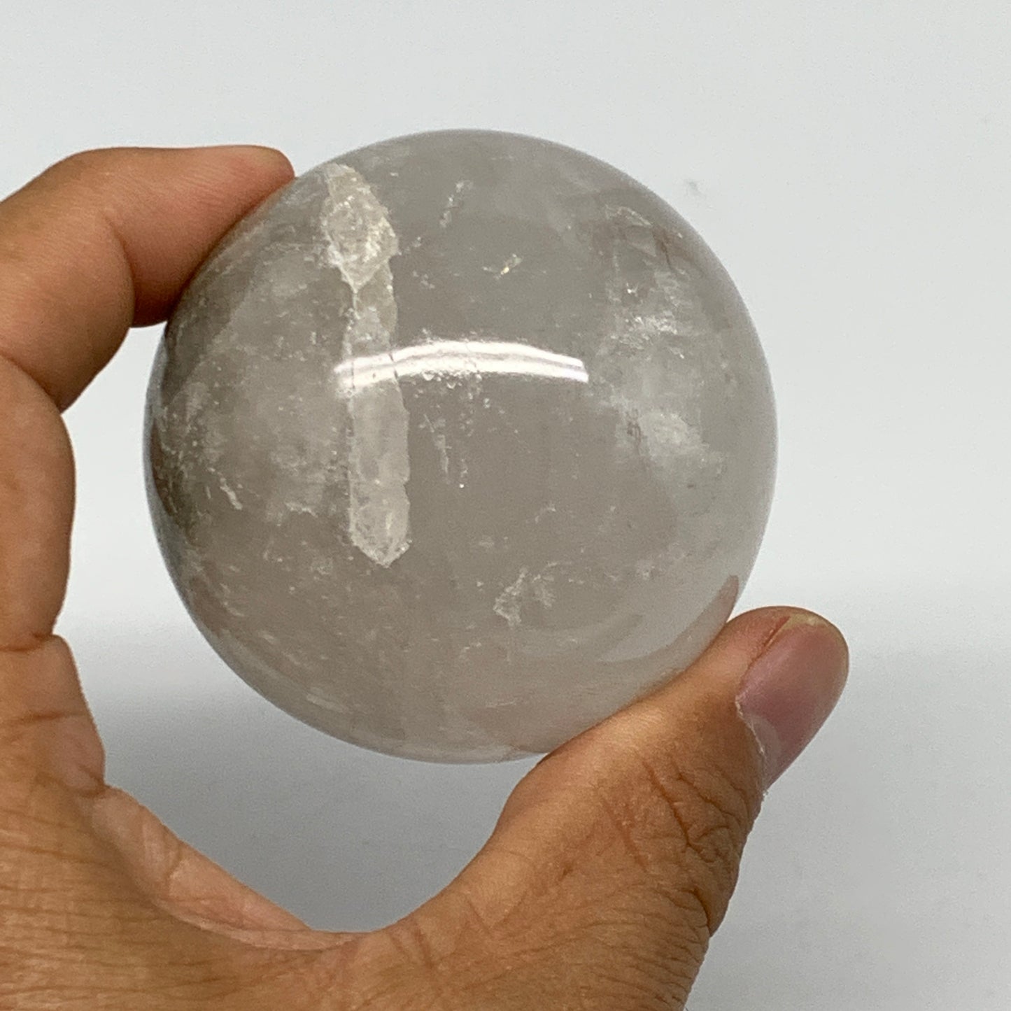 226.2g, 2.2" (55mm), Natural Quartz Sphere Crystal Gemstone Ball @Brazil, B22247