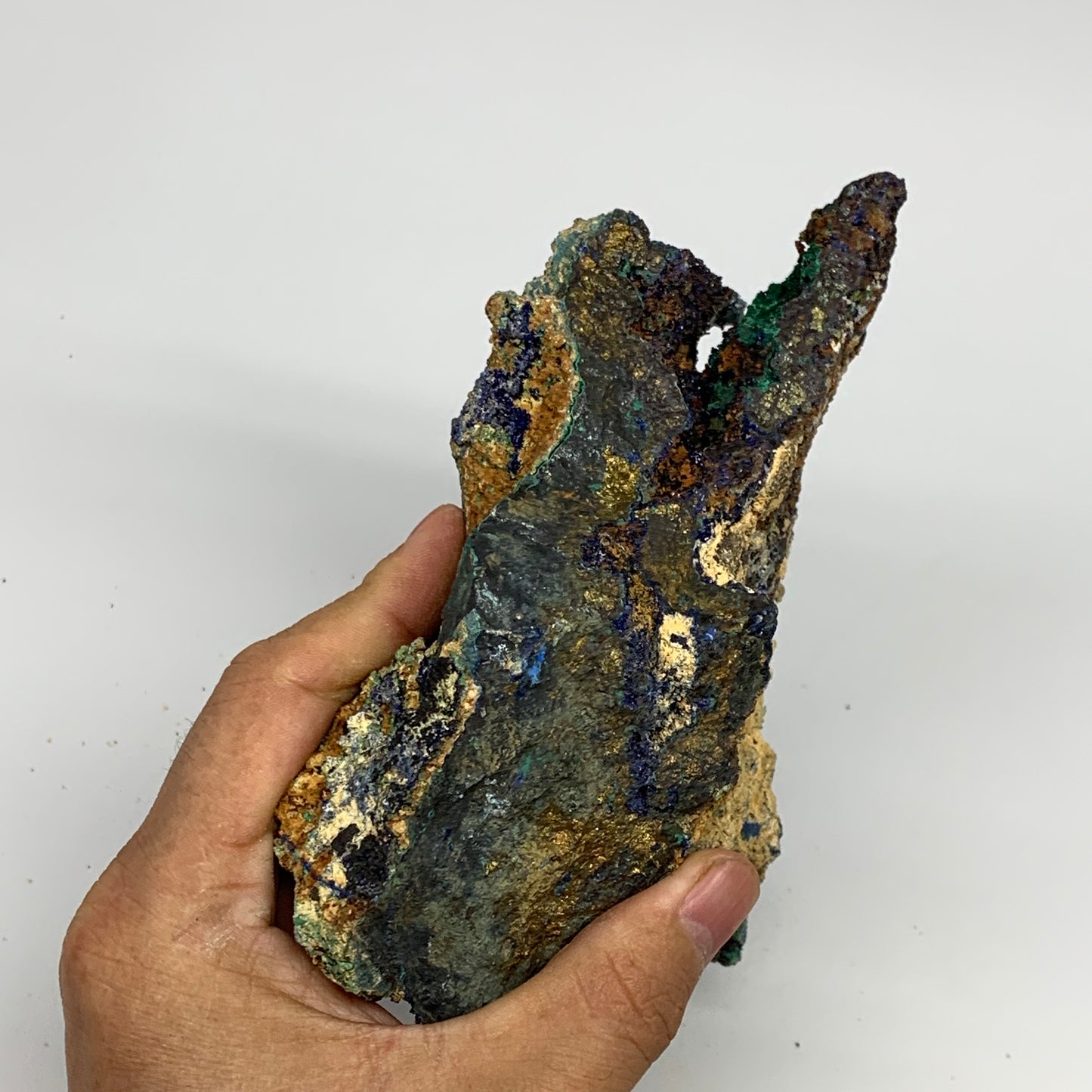 1150g, 6.1"x4.4"x2.4", Rough Azurite Malachite Mineral Specimen @Morocco, B10898