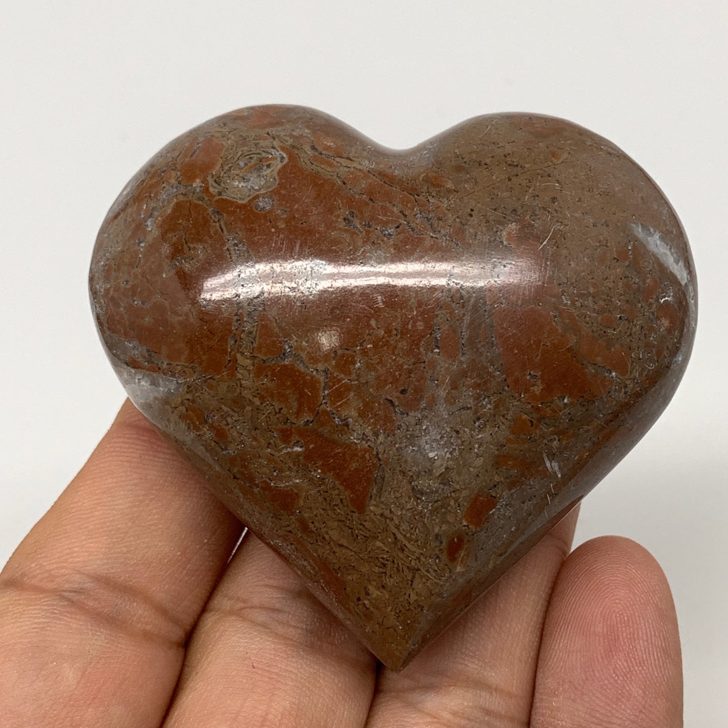 107.2g,2.2"x2.4"x1.1"Natural Untreated Red Shell Fossils Heart Reiki Energy,F927