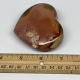 173g, 2.5"x2.5"x1.1" Polychrome Jasper Heart Polished Healing Crystal, B17453