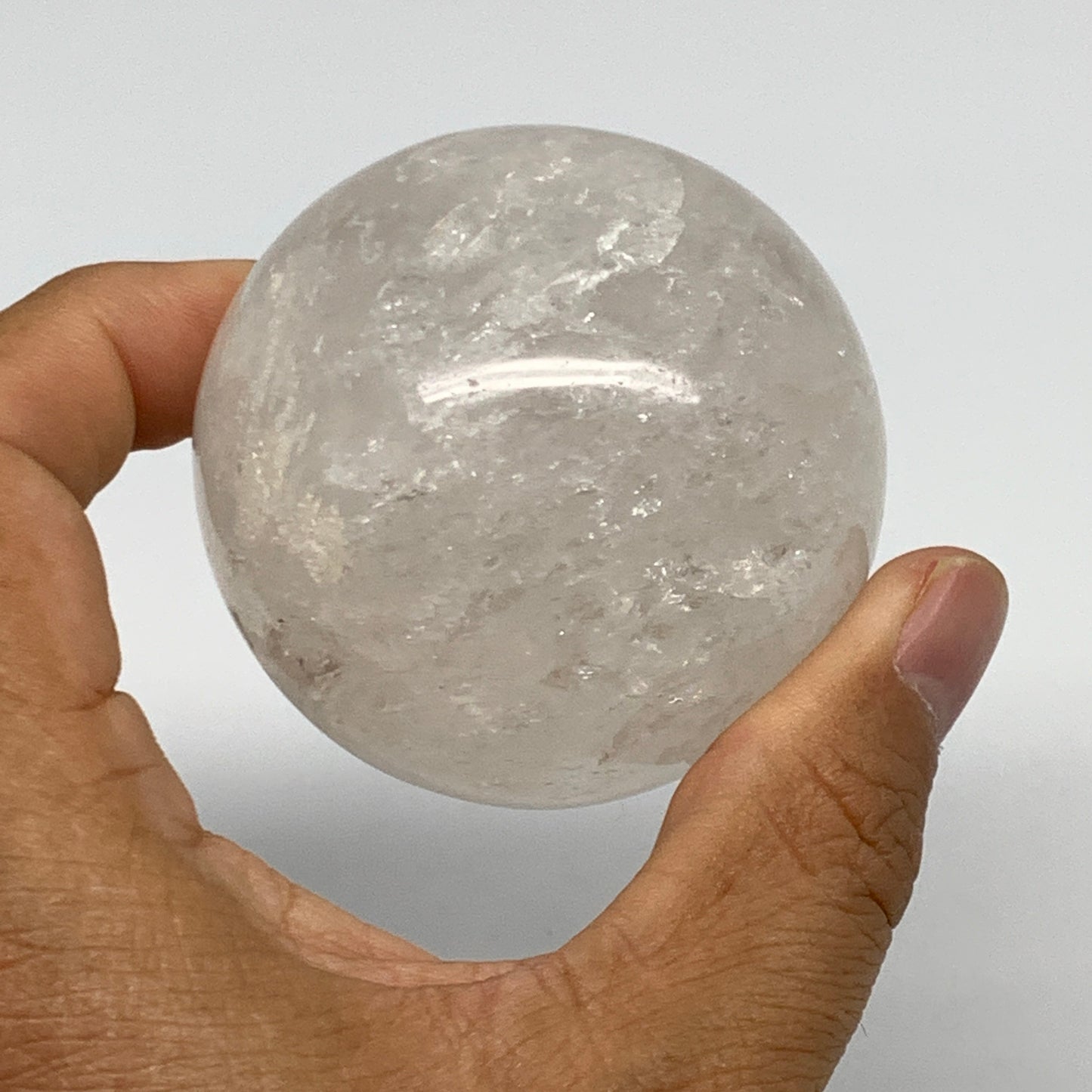 257.8g, 2.3" (57mm), Natural Quartz Sphere Crystal Gemstone Ball @Brazil, B22248