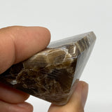 44.6g, 1.1"x1.5"x1.4" Chocolate/Gray Onyx Pyramid Gemstone @Morocco, B18985