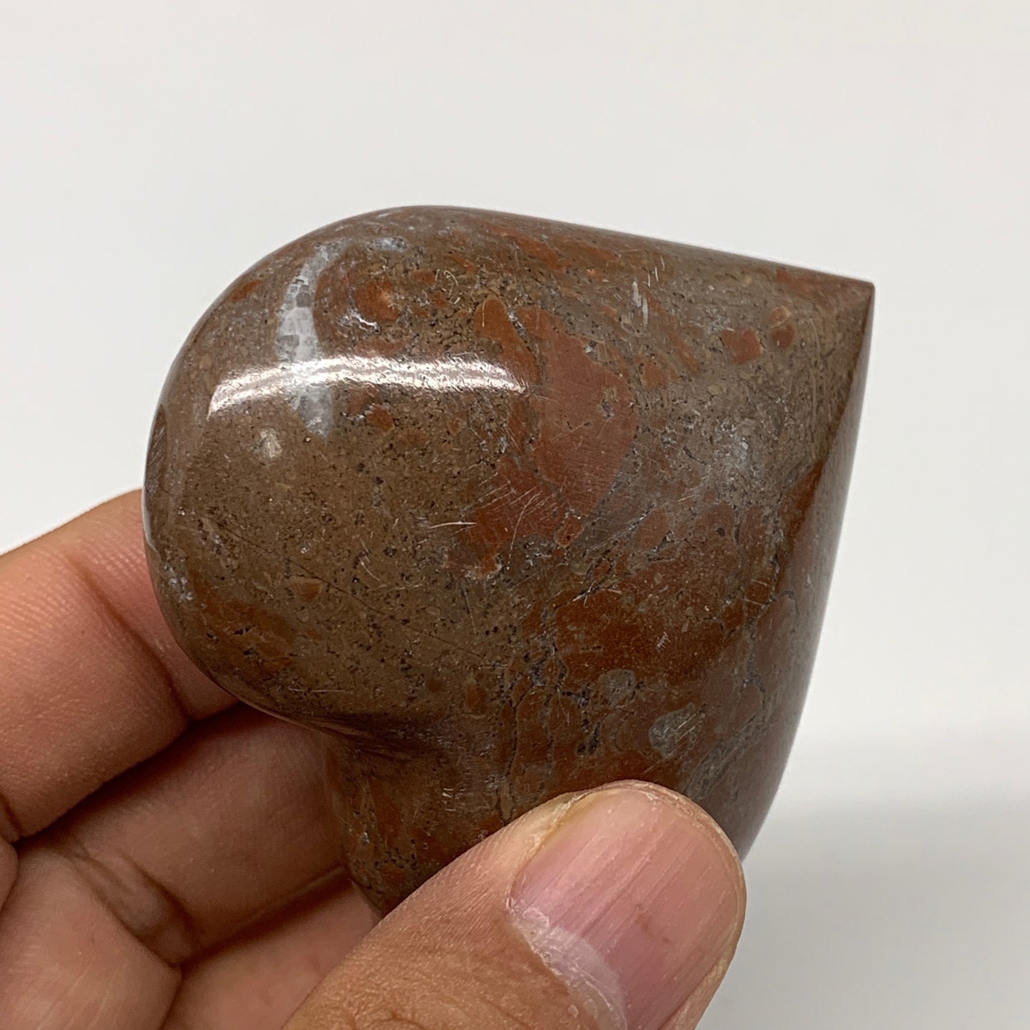 107.2g,2.2"x2.4"x1.1"Natural Untreated Red Shell Fossils Heart Reiki Energy,F927