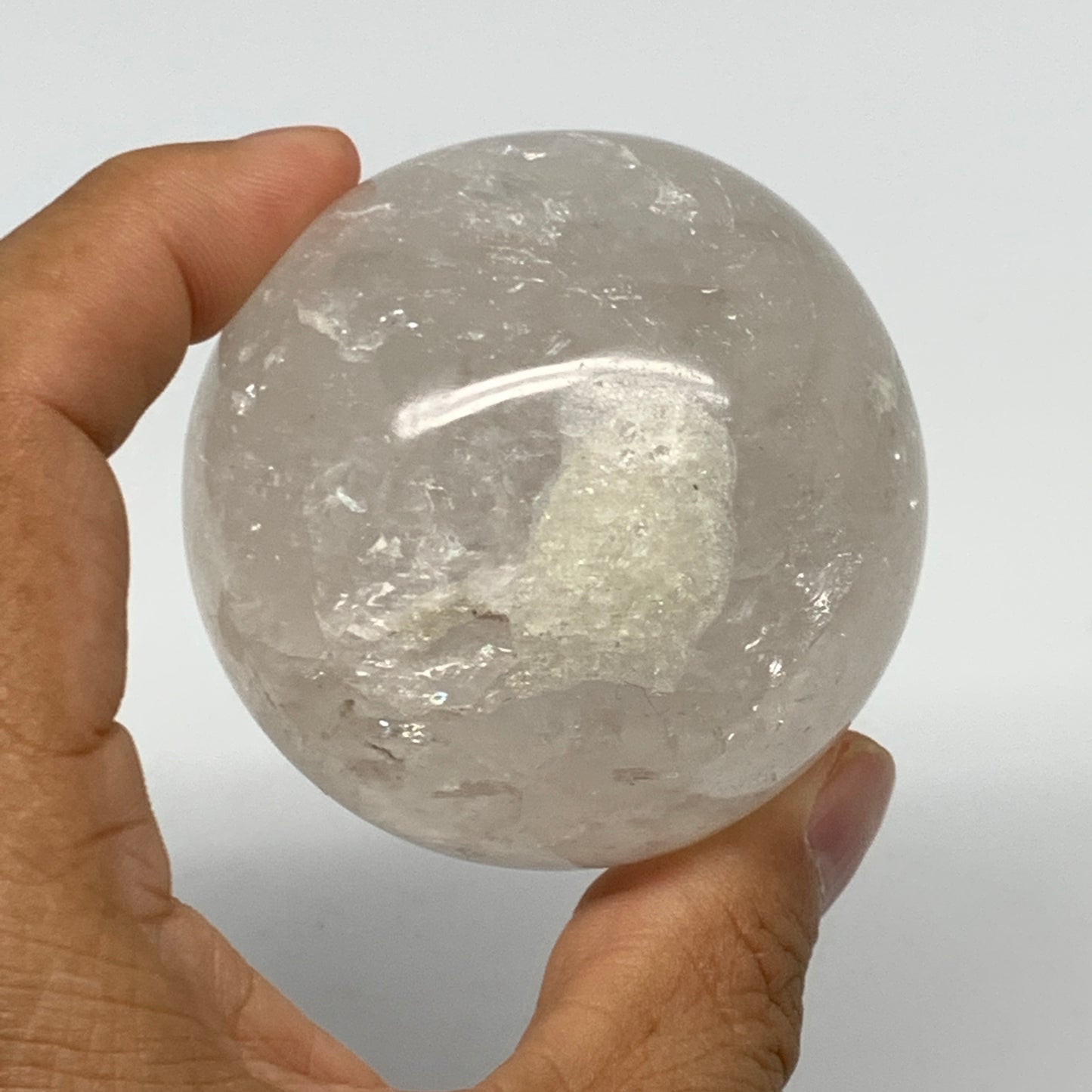 257.8g, 2.3" (57mm), Natural Quartz Sphere Crystal Gemstone Ball @Brazil, B22248
