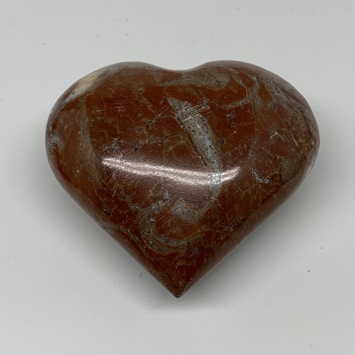107.2g,2.2"x2.4"x1.1"Natural Untreated Red Shell Fossils Heart Reiki Energy,F927