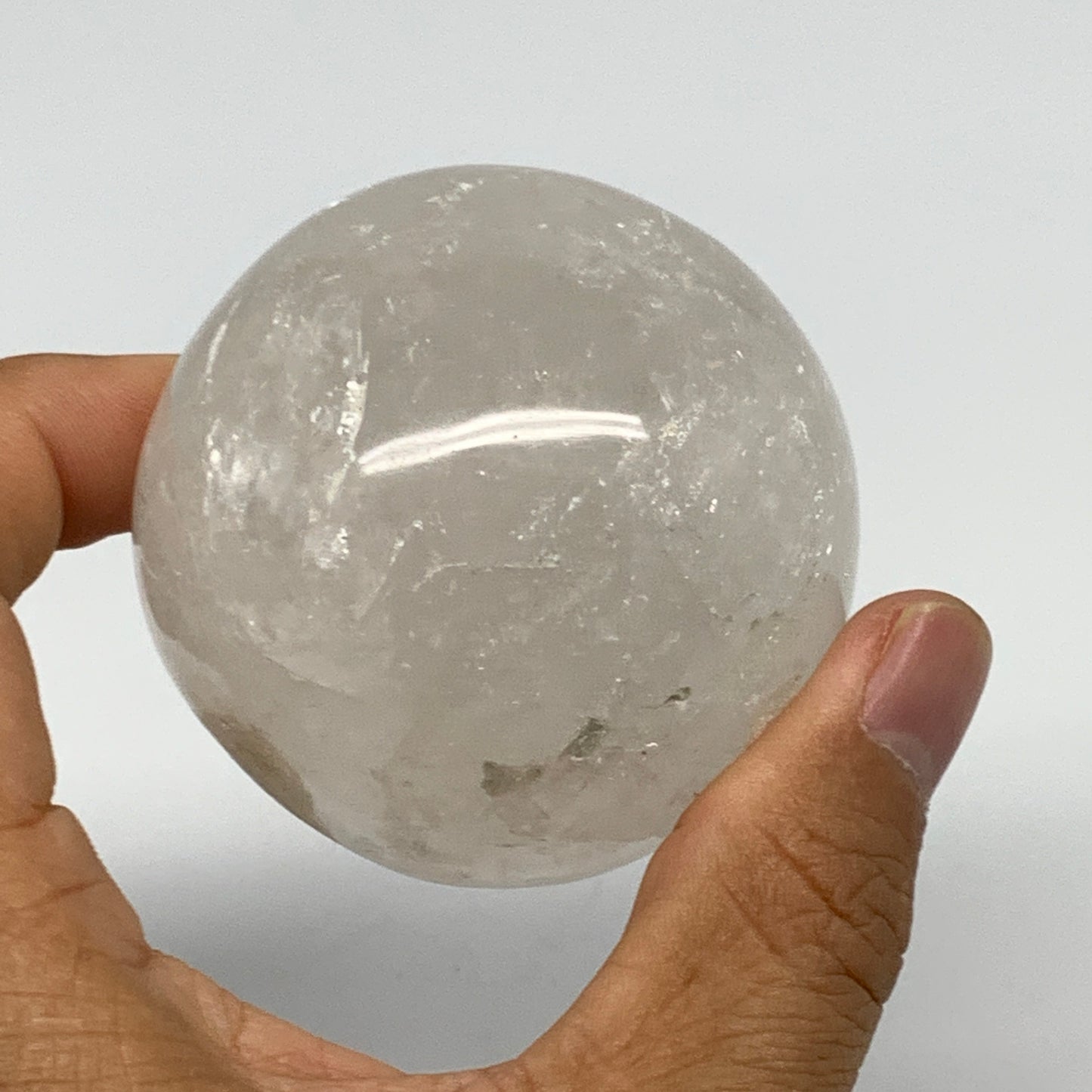 257.8g, 2.3" (57mm), Natural Quartz Sphere Crystal Gemstone Ball @Brazil, B22248