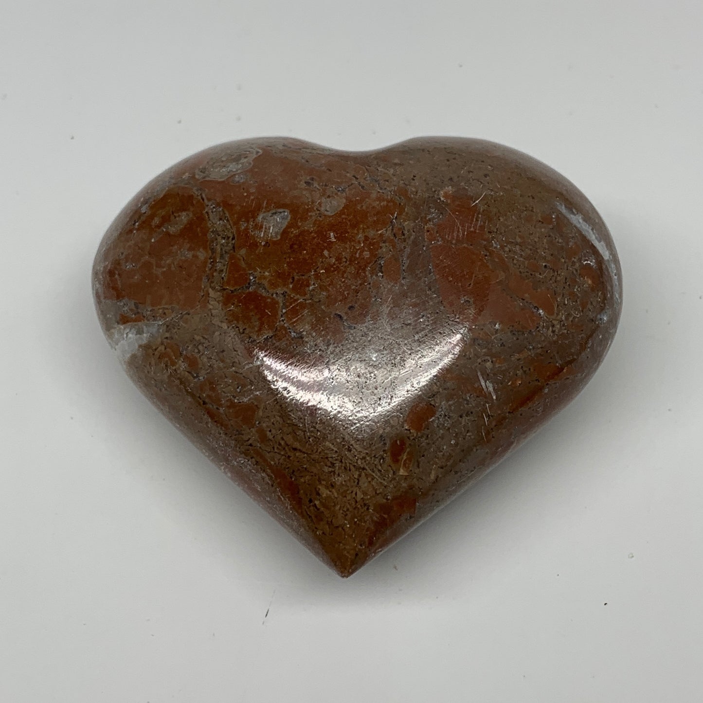 107.2g,2.2"x2.4"x1.1"Natural Untreated Red Shell Fossils Heart Reiki Energy,F927