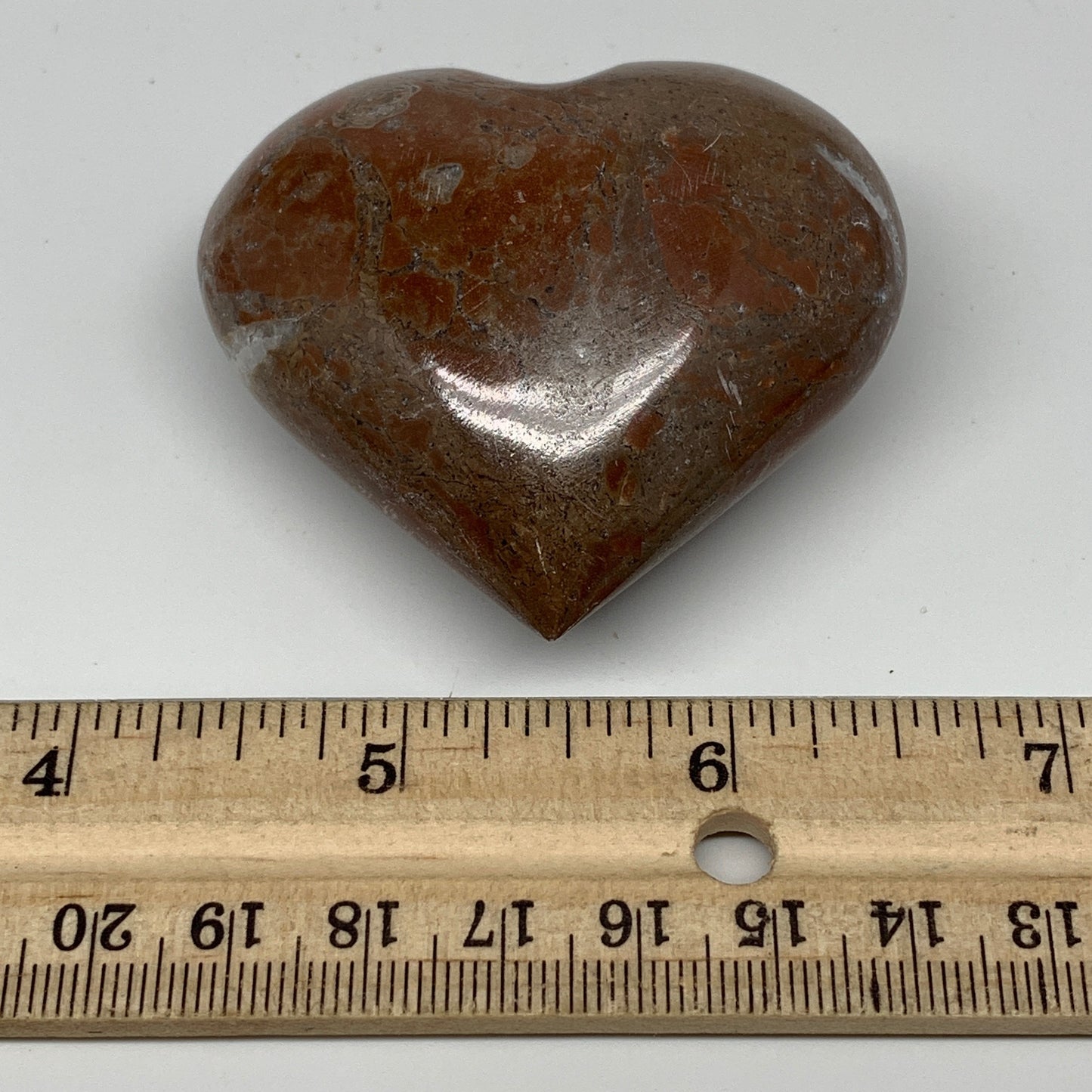 107.2g,2.2"x2.4"x1.1"Natural Untreated Red Shell Fossils Heart Reiki Energy,F927