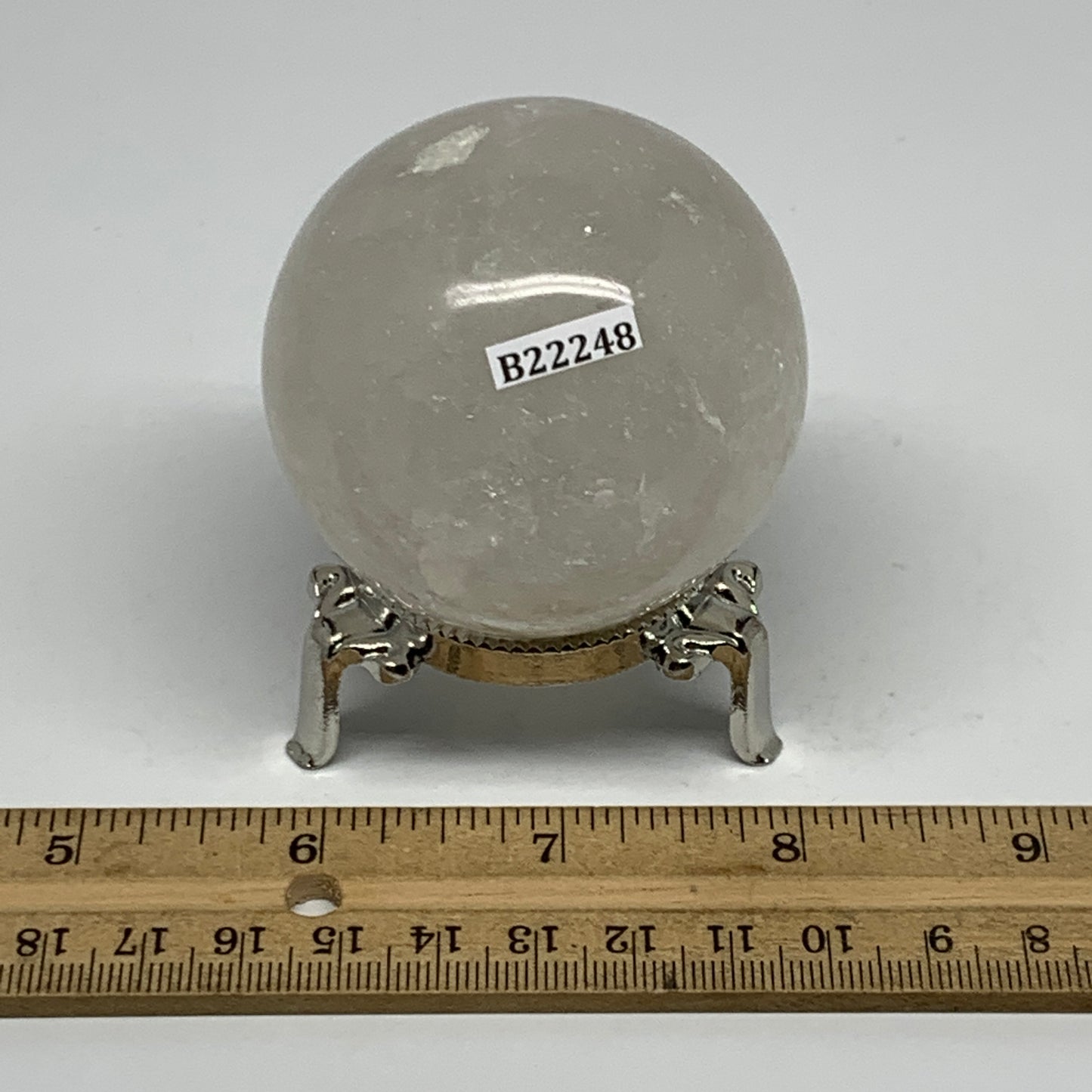 257.8g, 2.3" (57mm), Natural Quartz Sphere Crystal Gemstone Ball @Brazil, B22248