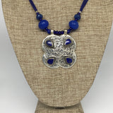 1pc,Turkmen Necklace Pendant Statement Tribal Lapis Lazuli Beaded,20-21",BN78