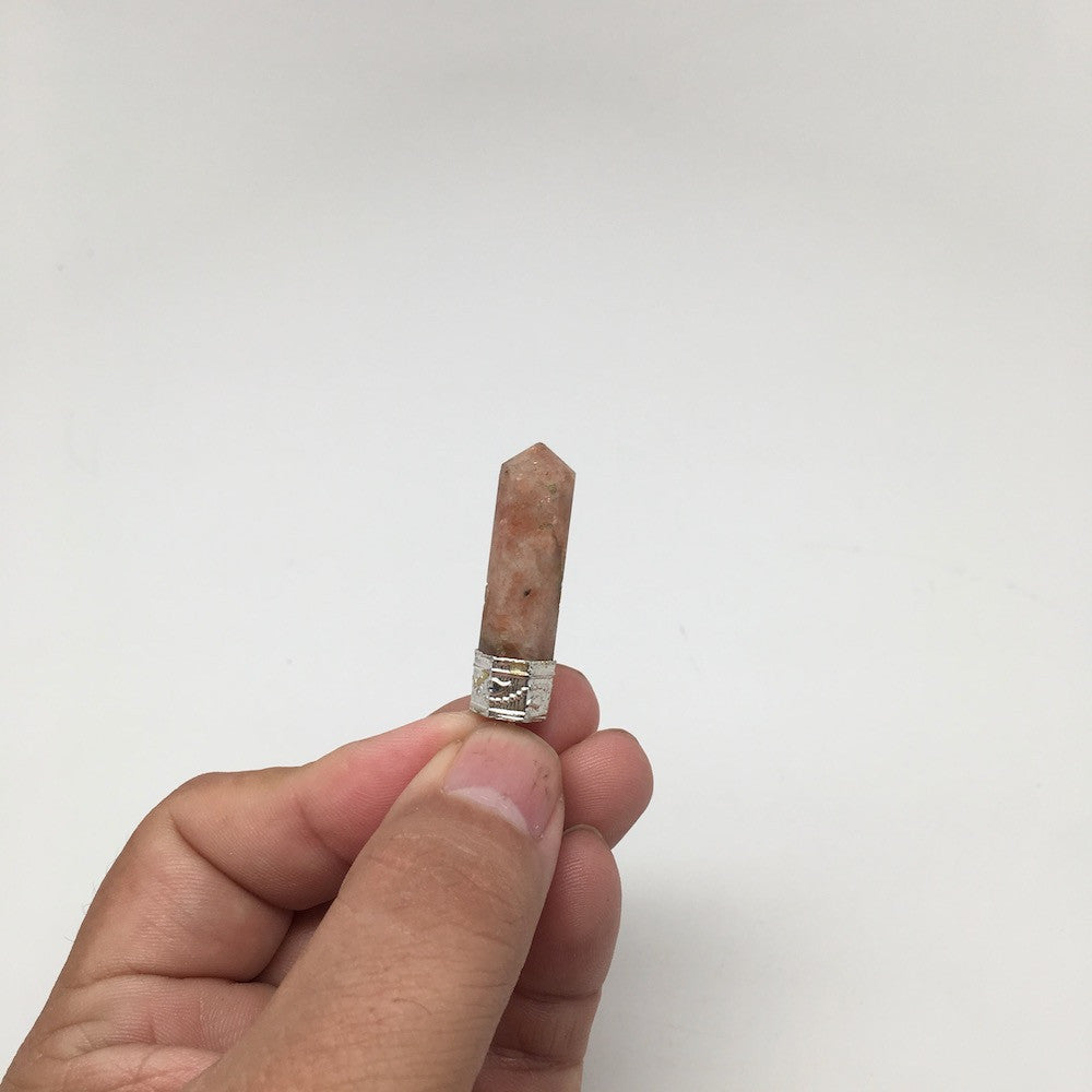 28 Cts Handmade 6-sided Sunstone Point Balancing Reiki Gemstones @India, D553