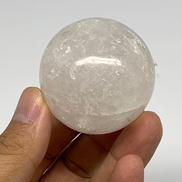 135.7g, 1.8" (45mm), Natural Quartz Sphere Crystal Gemstone Ball @Brazil, B22251