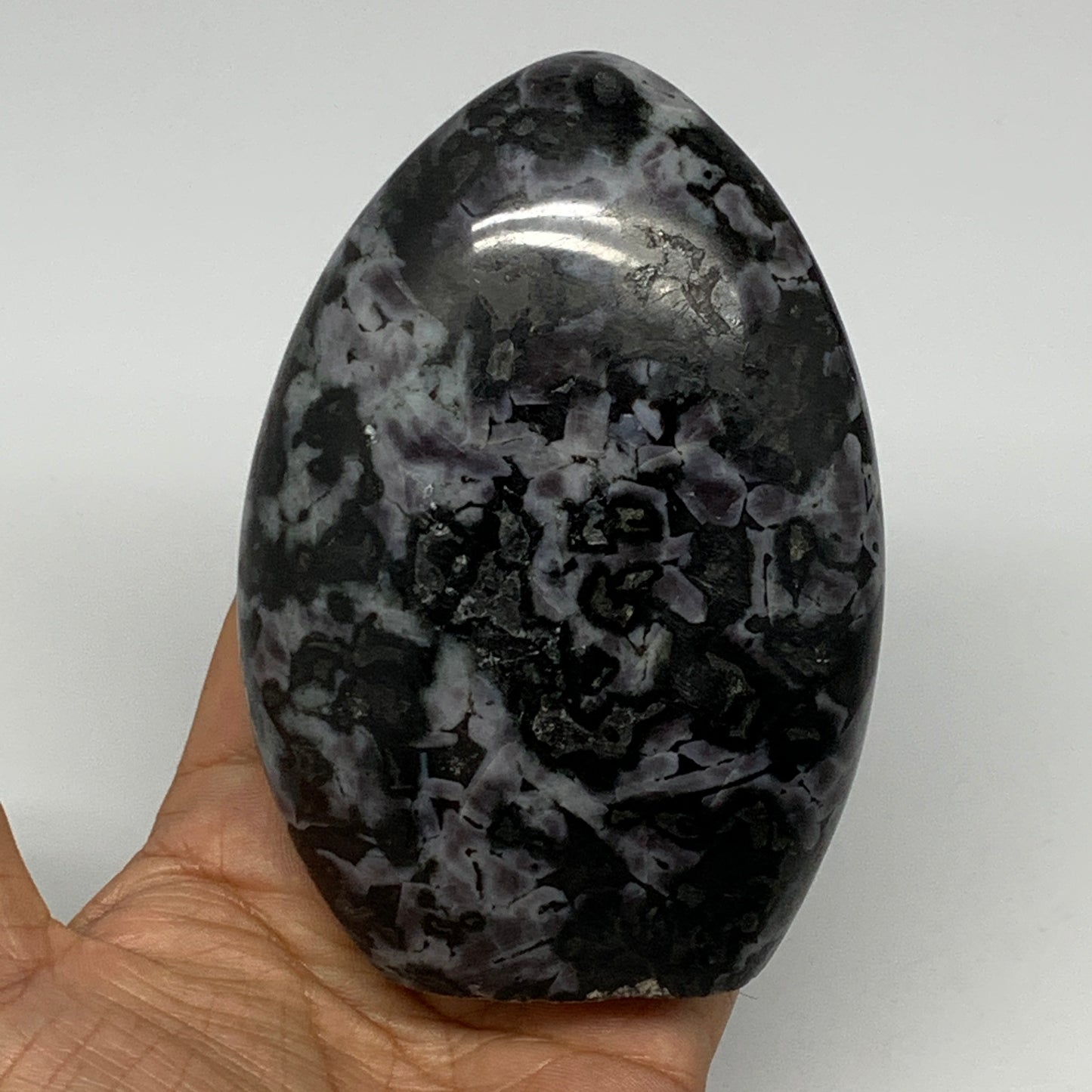620g, 4.4"x3.1"x1.7" Indigo Gabro Merlinite Freeform Polished @Madagascar, B1821