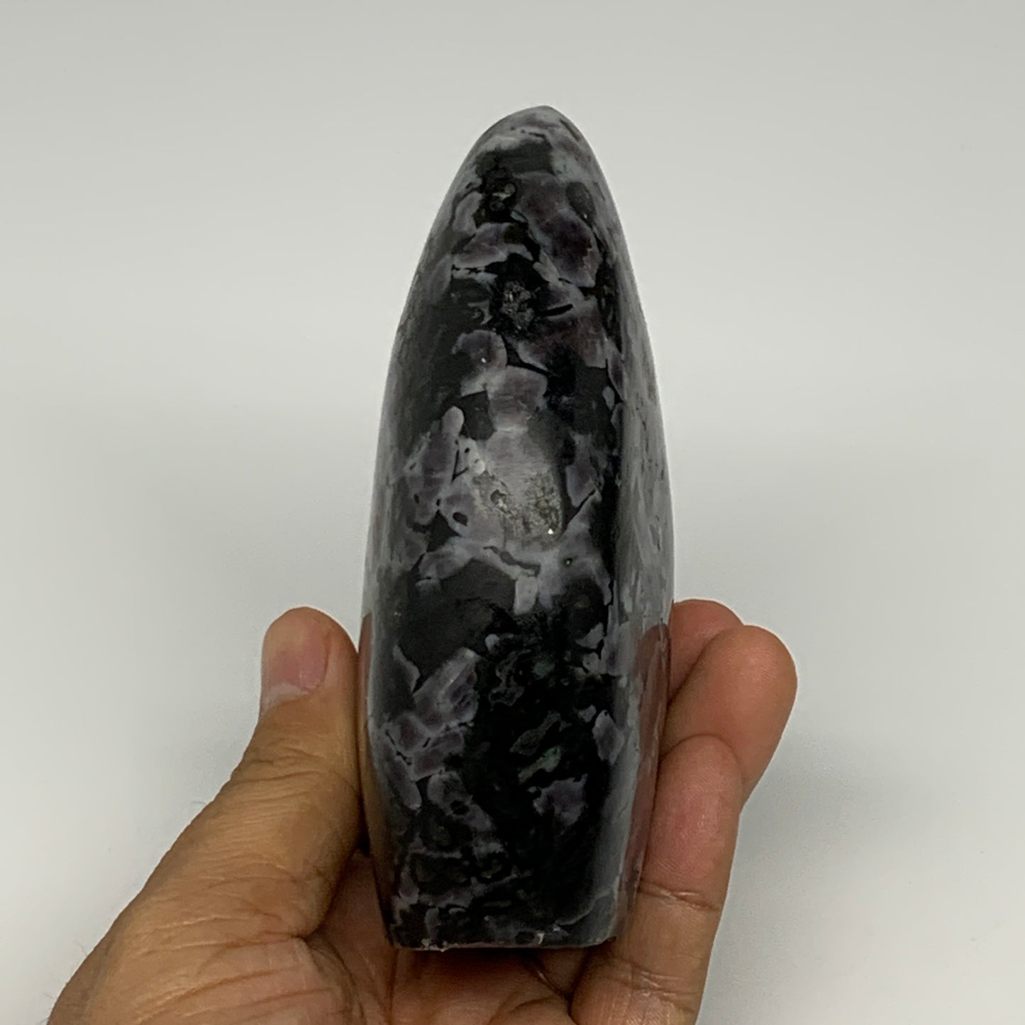 620g, 4.4"x3.1"x1.7" Indigo Gabro Merlinite Freeform Polished @Madagascar, B1821