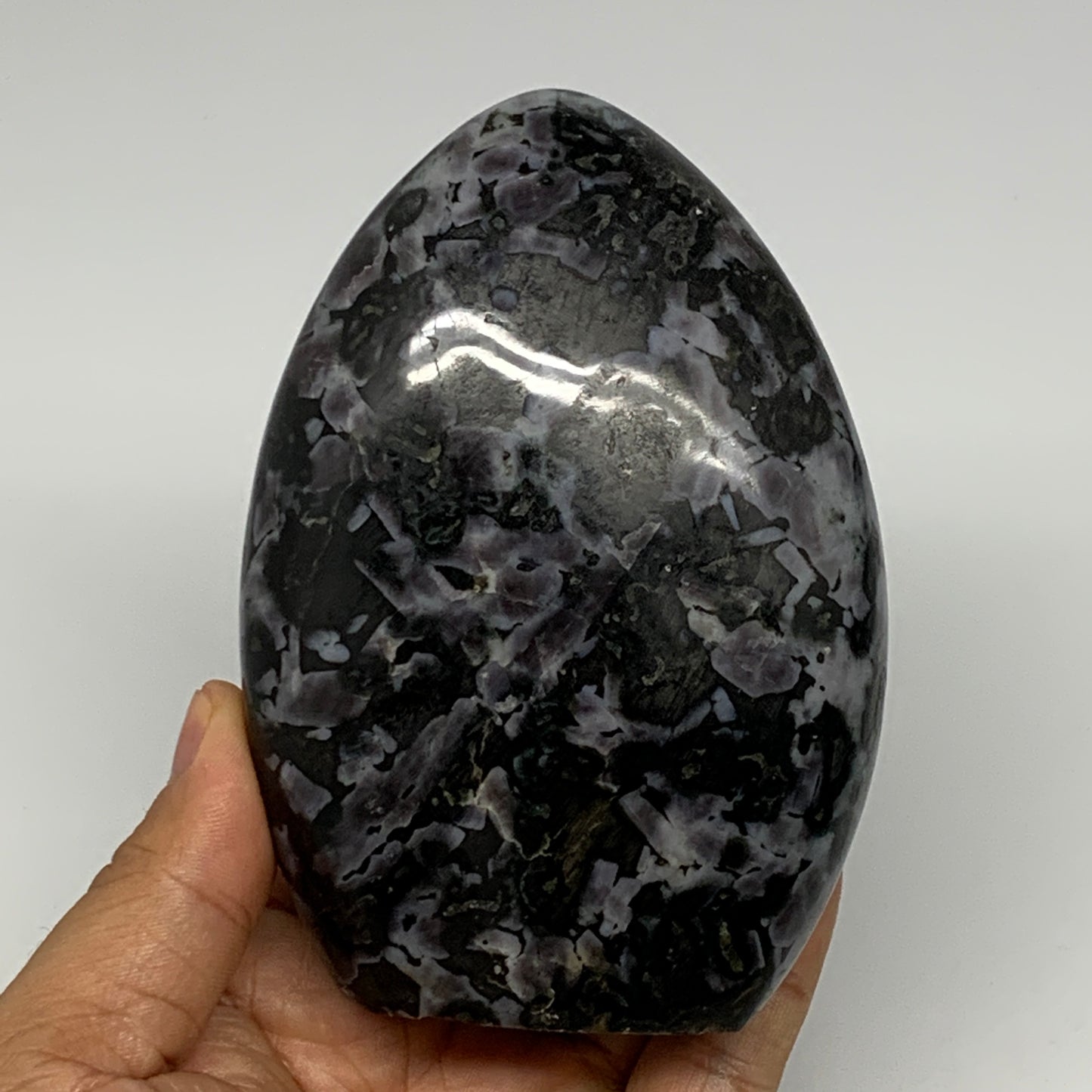 620g, 4.4"x3.1"x1.7" Indigo Gabro Merlinite Freeform Polished @Madagascar, B1821
