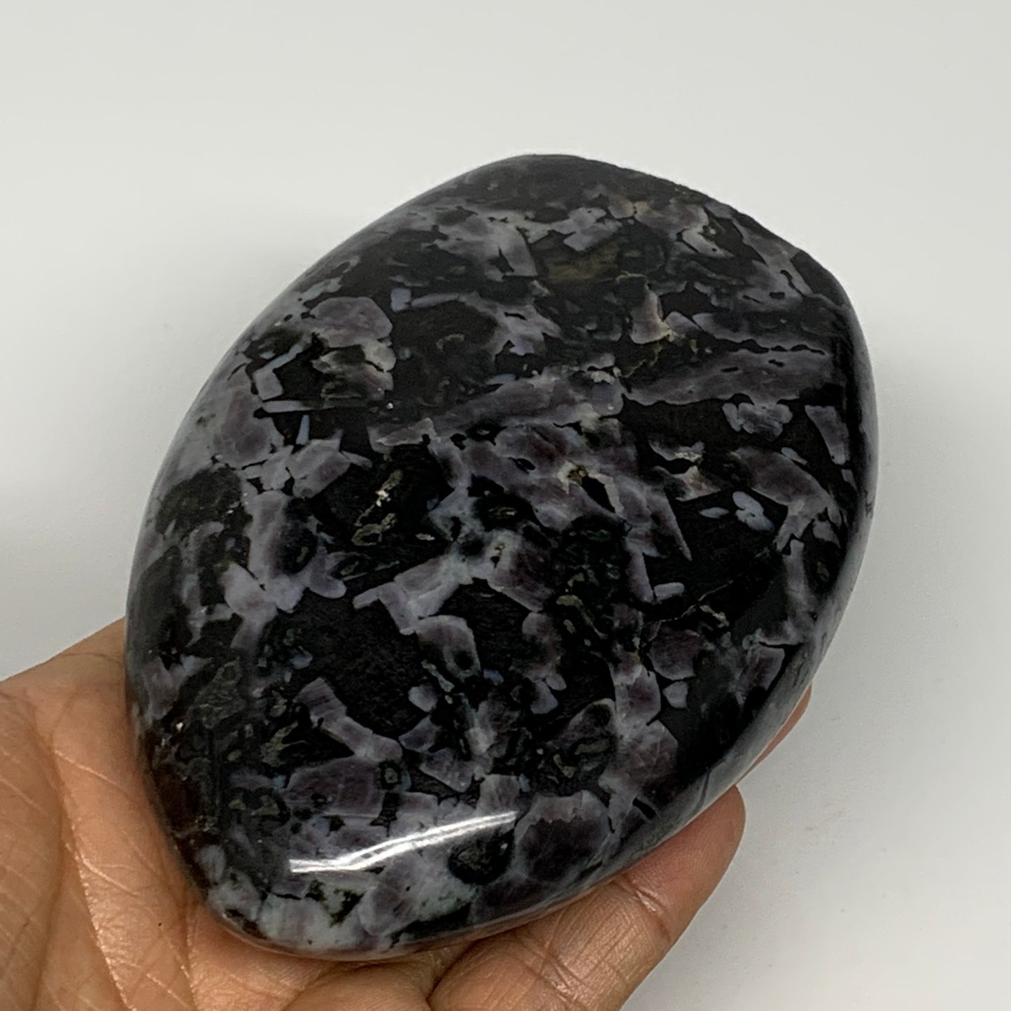 620g, 4.4"x3.1"x1.7" Indigo Gabro Merlinite Freeform Polished @Madagascar, B1821