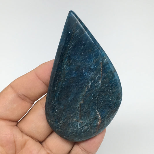 47.2g, 3.2"x1.8" Blue Apatite Cabochon Large Pear Shape @Madagascar,B1699
