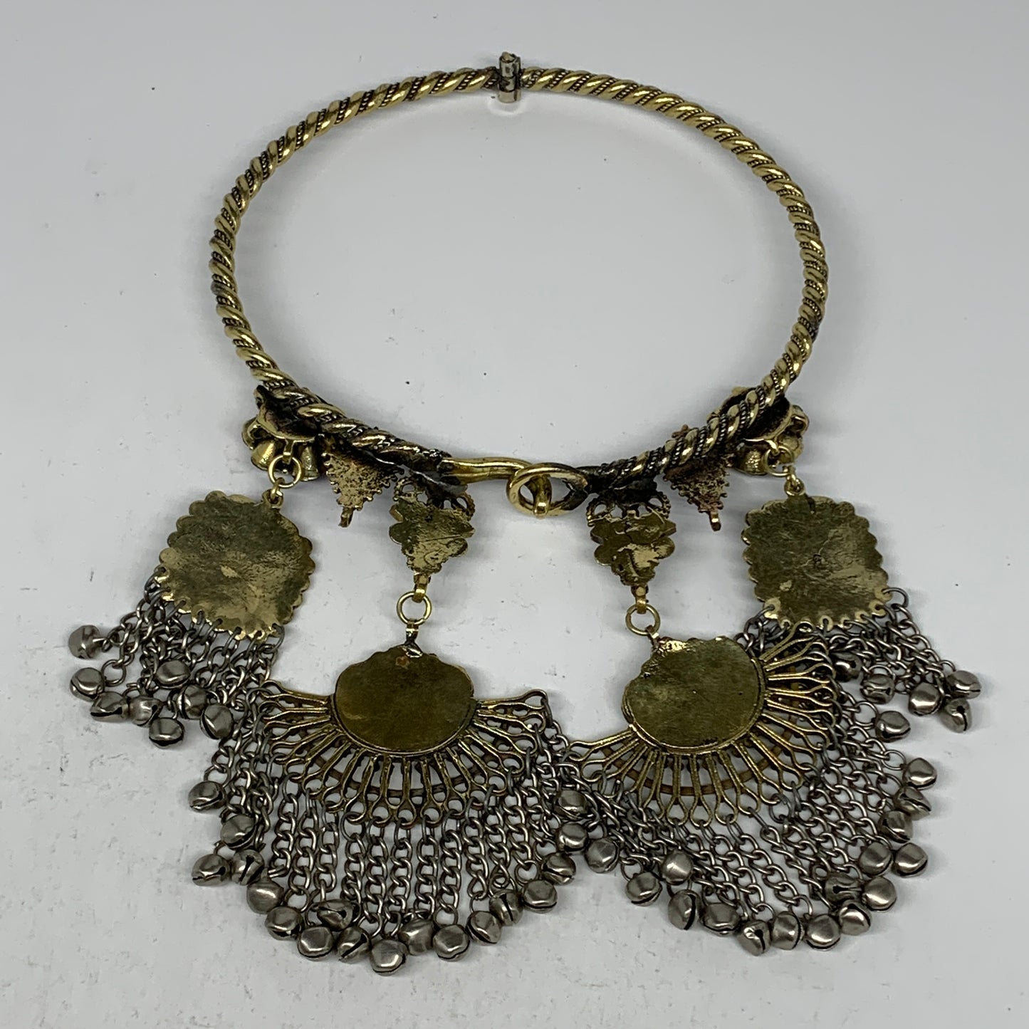 250g, 10"x5.25"Kuchi Turkmen Choker Necklace Multi-Color Tribal Gypsy Beho,B1416