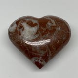 99.1g,2.1"x2.3"x1.1"Natural Untreated Red Shell Fossils Heart Reiki Energy,F932