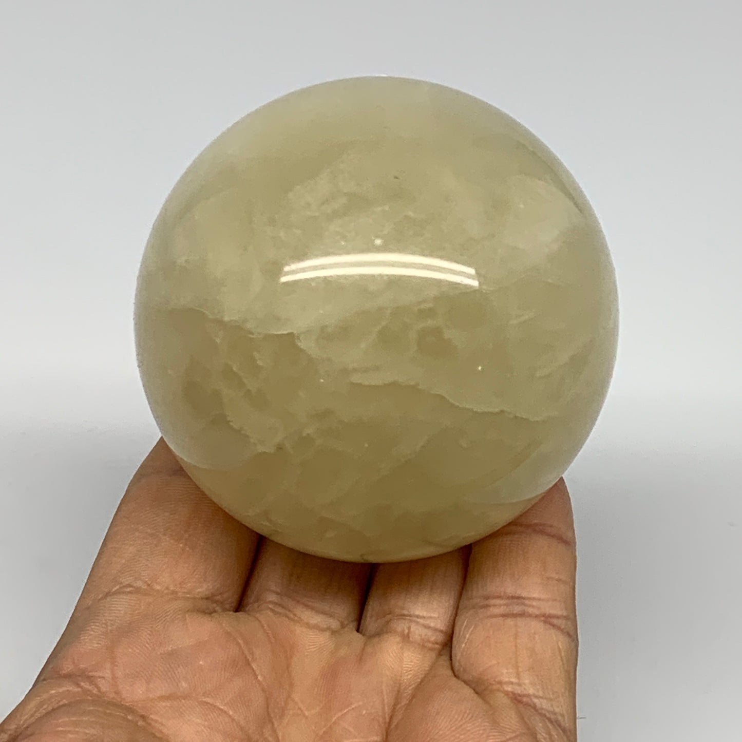 487.6g, 2.6" (66mm), Fluorite Sphere Ball Gemstone Crystal @Madagascar, B25385