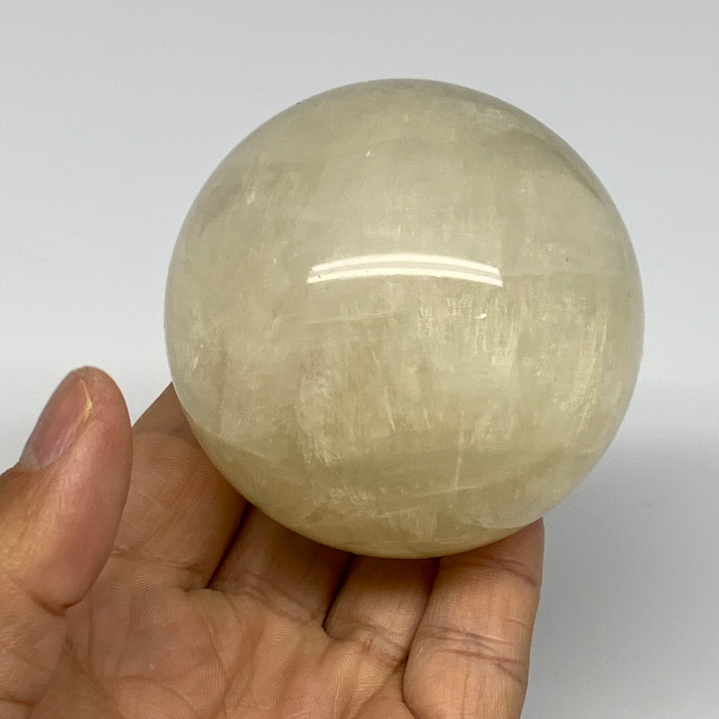 487.6g, 2.6" (66mm), Fluorite Sphere Ball Gemstone Crystal @Madagascar, B25385
