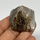 48.4g, 1.5"x1.5"x1.5" Chocolate/Gray Onyx Pyramid Gemstone @Morocco, B18991